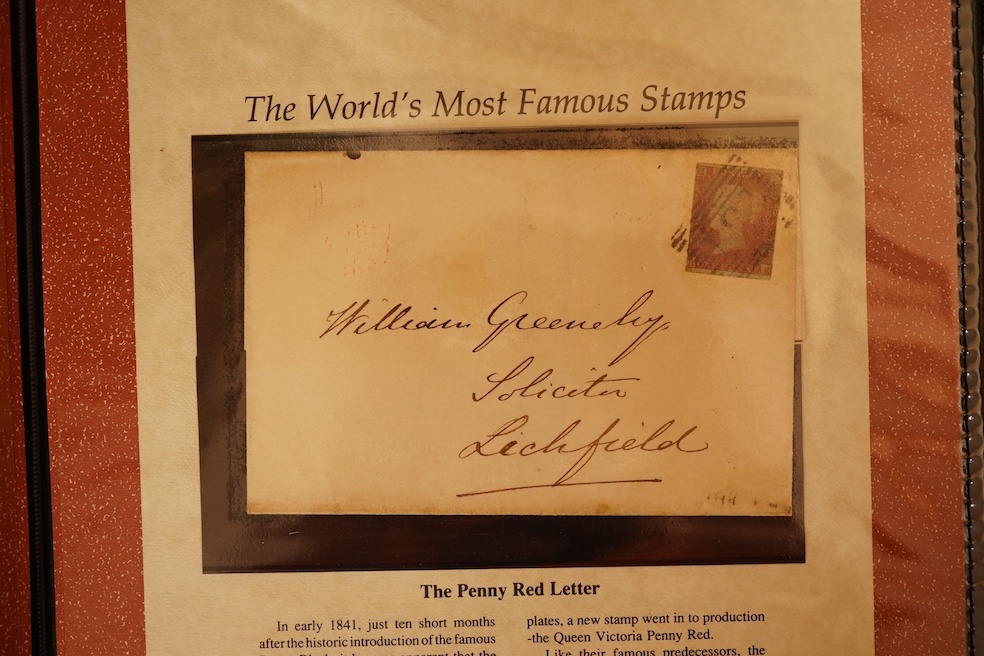 A Penny Black Cover and a Penny Red Letter, in Westminster Collection cases with certificates